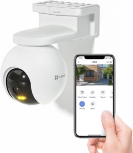 EZVIZ CB8 2K Camera Surveillance WiFi Extérieure sans Fil sur Batterie 10400mAh avec Suivi Auto, Détection de Personne