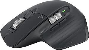 Logitech MX Master 3S - Souris Performante Sans Fil avec Défilement Ultra-Rapide, Ergonomique, DPI 8K, Suivi sur Verre, Clics Silencieux, USB-C, Bluetooth, Windows, Linux, Chrome - Gris foncé