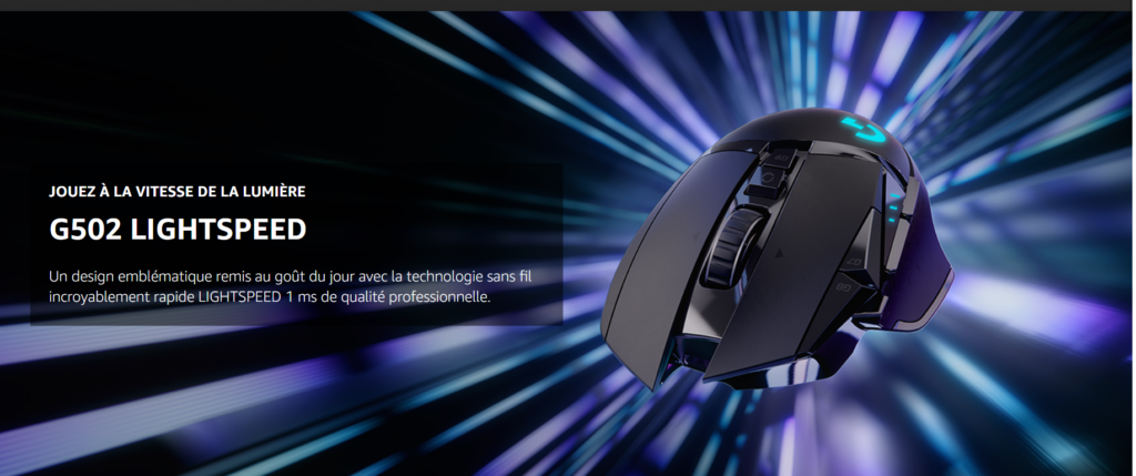 Logitech G502 LIGHTSPEED Souris sans Fil, Capteur Gaming HERO 25K, 25 600 PPP, RGB, Ultra-Léger, 11 Boutons Programmables, Batterie Longue Durée, POWERPLAY-compatible, PC, EU Packaging - Noire
