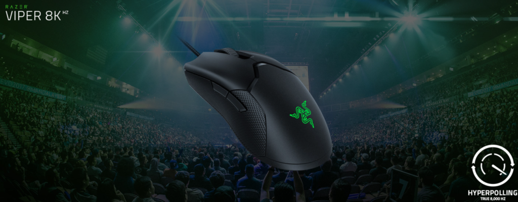 Razer Viper 8K Hz - Souris Gaming Ambidextre avec Technologie sans Fil HyperPolling 8 000 Hz (Capteur Optique 20K DPI, Interrupteur Optique de 2e-Gen, Design Léger de 71g) Noir
