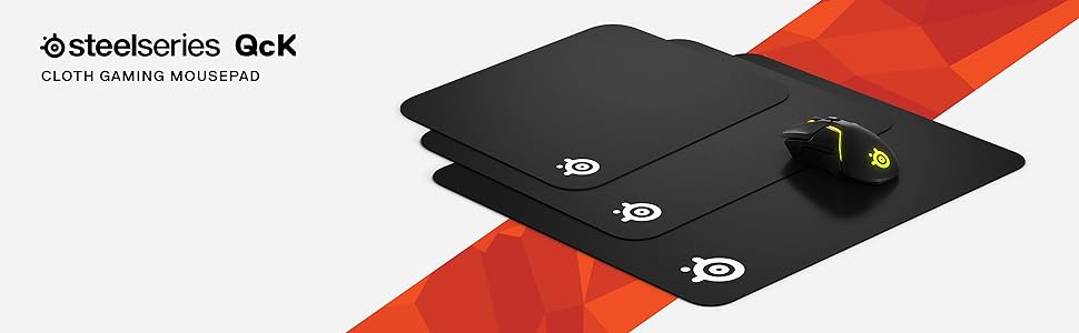 SteelSeries QcK+ - Le tapis de souris focus sur la précision - Base en tissu antidérapant avec support en caoutchouc Noir (450 mm x 400 mm x 2 mm) | Grande