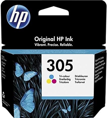 HP 305 3YM60AE - Cartouche d'encre Original Tricolor, Compatible avec Les imprimantes Jet d'encre HP DeskJet 2700, 2730, 4100, 4134, Envy série 6020, 6030, 6420, 6430, Bleu